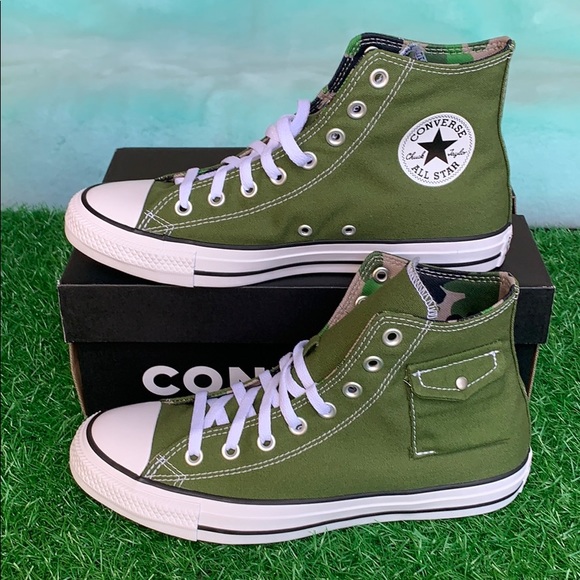 CONVERSE CTAS POCKET HI CYPRESS GREEN/BLACK/WHT WM - Picture 2 of 16